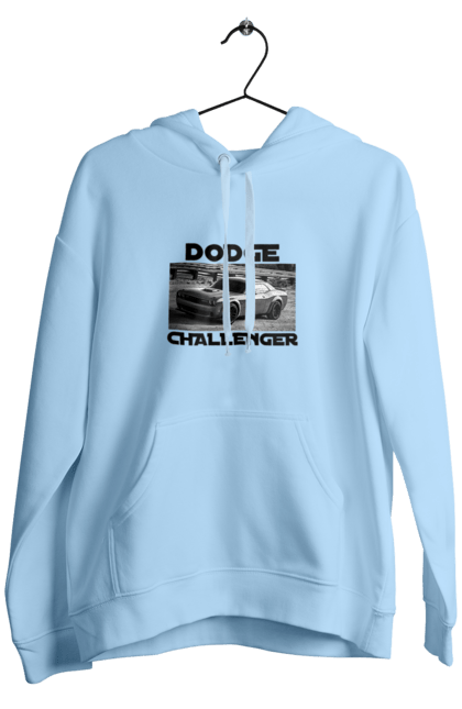 Men`s hoodie with prints Dodge challenger. An american legend, auto, car, classic car, cult car, dodge challenger, powerful car, zhmasl kar. 2070702