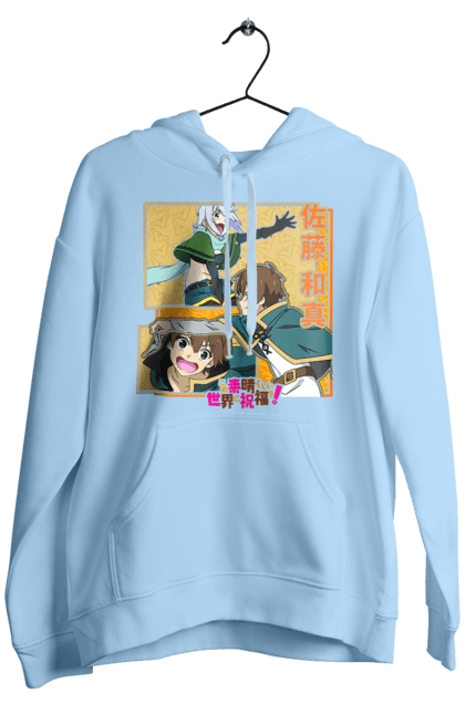 Men's hoodie with prints KonoSuba. Anime, kazuma satou, konosuba, manga, novel, сато казума. 2070702