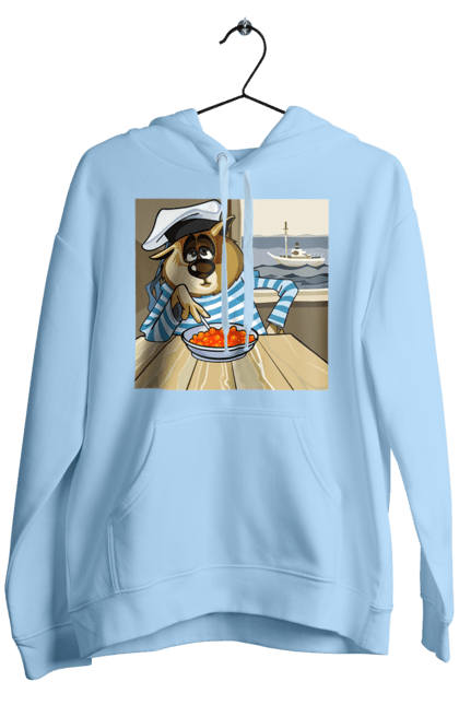 Чоловіче худі з принтом "Кот Моряк, На Кораблі Їсть Червону Ікру". Ікра, кіт, корабель, моряк. 2070702