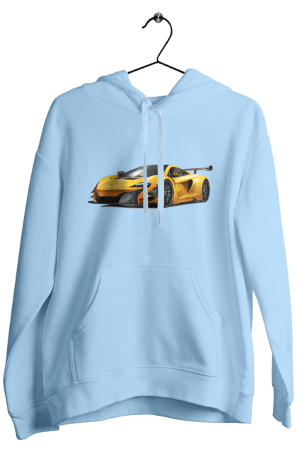 Men`s hoodie with prints Sports car. Car, sport, sports car, yellow car, yellow sports car. 2070702