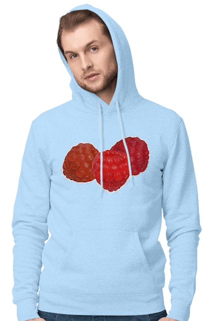 Чоловіче худі з принтом "Малина". Веган, вегетаріанець, делікатес, дієта, їжа, літо, малина, плід, смачно, стигла, червона, ягода. 2070702