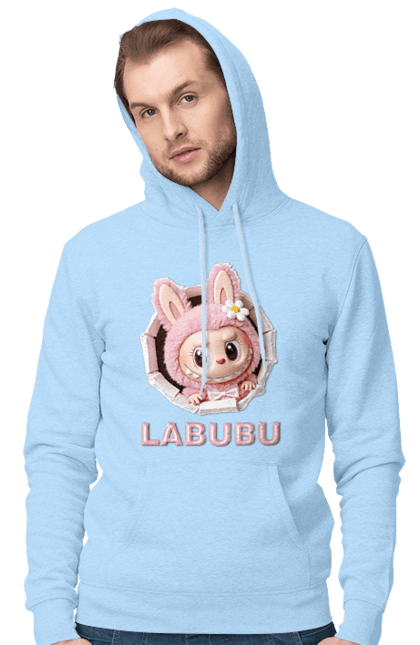 Чоловіче худі з принтом "Лабубу". Іграшка лабубу, лабубу, лабубу кока кола, мерч лабубу, мила, рожева лабубу, смішна лабубу. 2070702