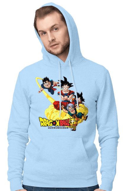 Men's hoodie with prints Dragon Ball. Anime, dragon ball, goku, manga, tv series, vegeta. 2070702