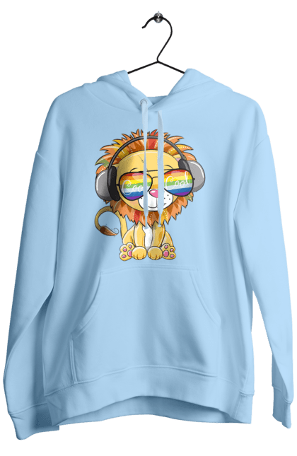 Чоловіче худі з принтом "Левеня В Окулярах І Навушниках". Лев, левеня, навушники, окуляри. 2070702