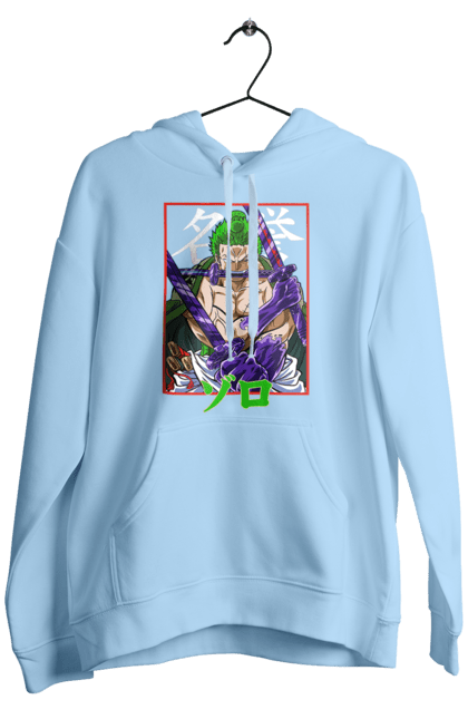 Men's hoodie with prints One Piece Zoro. Anime, manga, one piece, roronoa zoro, straw hat pirates, swordsman, zoro. 2070702