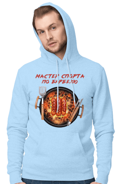 Чоловіче худі з принтом "Майстер Спорту По Барбекю". Барбекю, майстер спорту, пікнік, сосиски. 2070702