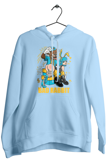 Чоловіче худі з принтом "Поганий кролик". Бдсм, ведмідь, дівчина, кролик, поганий кролик, прикольна, смішна. 2070702