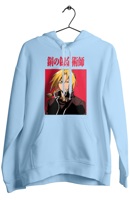 Мужское худи с принтом Стальной алхимик Эдвард Элрик. Edward, edward elric, fullmetal alchemist, аниме, драма, манга, стальной алхимик, стимпанк, эдвард, эдвард элрик. 2070702