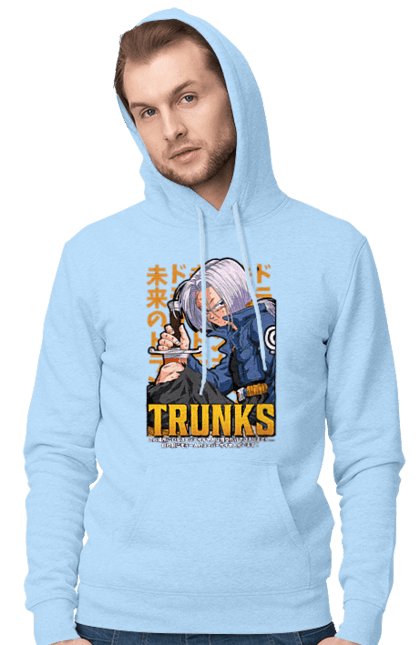 Мужское худи с принтом Жемчуг дракона Транкс. Anime, dragon ball, manga, trunks, аниме, жемчуг дракона, манга, транкс. 2070702