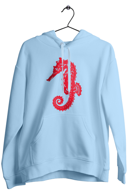 Чоловіче худі з принтом "Морський коник". Відпочинок, квіти, літні канікули, літо, море, морський коник, морські жителі. 2070702