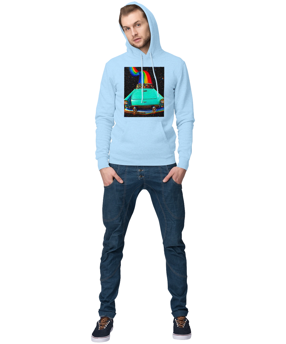 Picture, a car in space