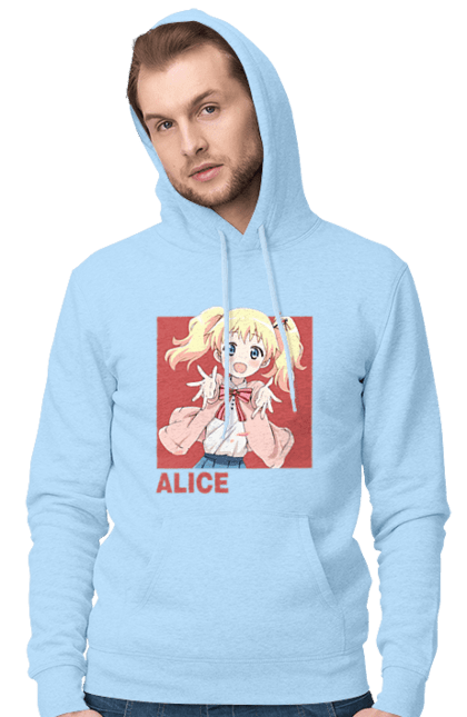 Men's hoodie with prints Kiniro Mosaic Alice Cartelet. Alice, alice cartelet, anime, gold mosaic, kiniro mosaic, kinmoza, manga. 2070702