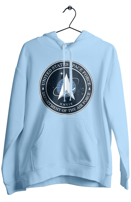 Men's hoodie with prints United States Space Force. Emblem, political, politics, space, space force, space travel, united states, ussf. 2070702