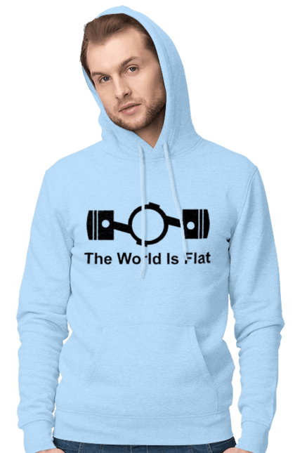 Men`s hoodie with prints World Flat. Auto, detail. 2070702
