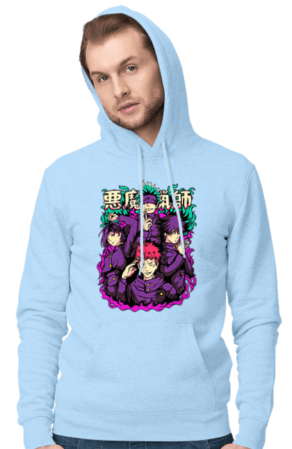 Men's hoodie with prints Jujutsu Kaisen. Anime, dark fantasy, itadori, jujutsu kaisen, magic battle, manga, mystic, sukuna. 2070702