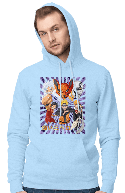 Men's hoodie with prints Anime. Anime, fandom, light novel, manga. 2070702