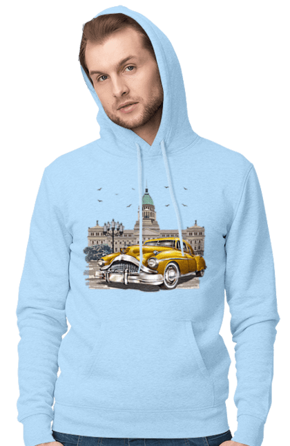 Чоловіче худі з принтом "Автомобіль та архітектура модерн". Автомобіль, архітектура, модерн. 2070702