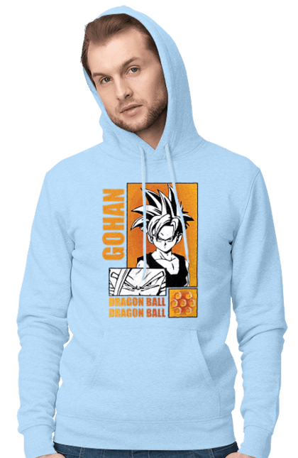 Мужское худи с принтом Жемчуг дракона Гохан. Anime, dragon ball, goku, manga, аниме, гоку, гохан, жемчуг дракона, манга. 2070702