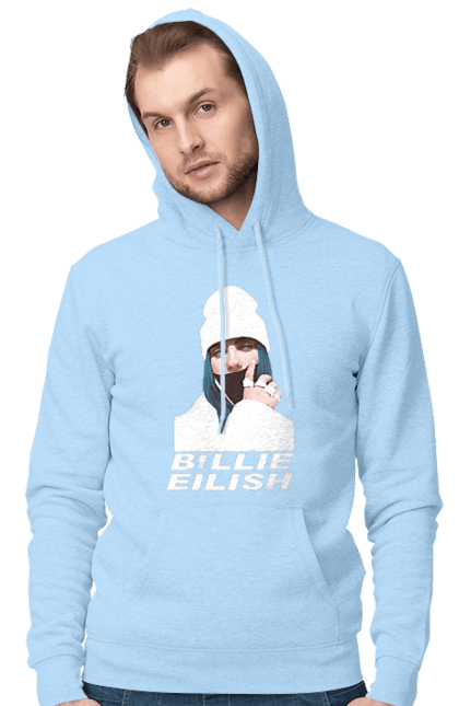 Чоловіче худі з принтом "Біллі Айліш". Біллі айліш, логотип біллі айліш, принт біллі айліш, співачка біллі айліш. 2070702