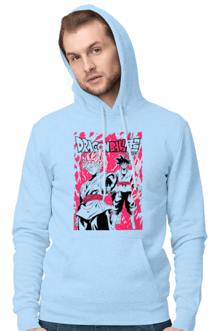 Men's hoodie with prints Dragon Ball. Anime, dragon ball, goku, manga, tv series, vegeta. 2070702