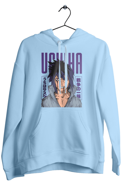 Men's hoodie with prints Naruto Sasuke Uchiha. Anime, manga, naruto, sasuke, sasuke uchiha, team 7, team number 7, uchiha. 2070702