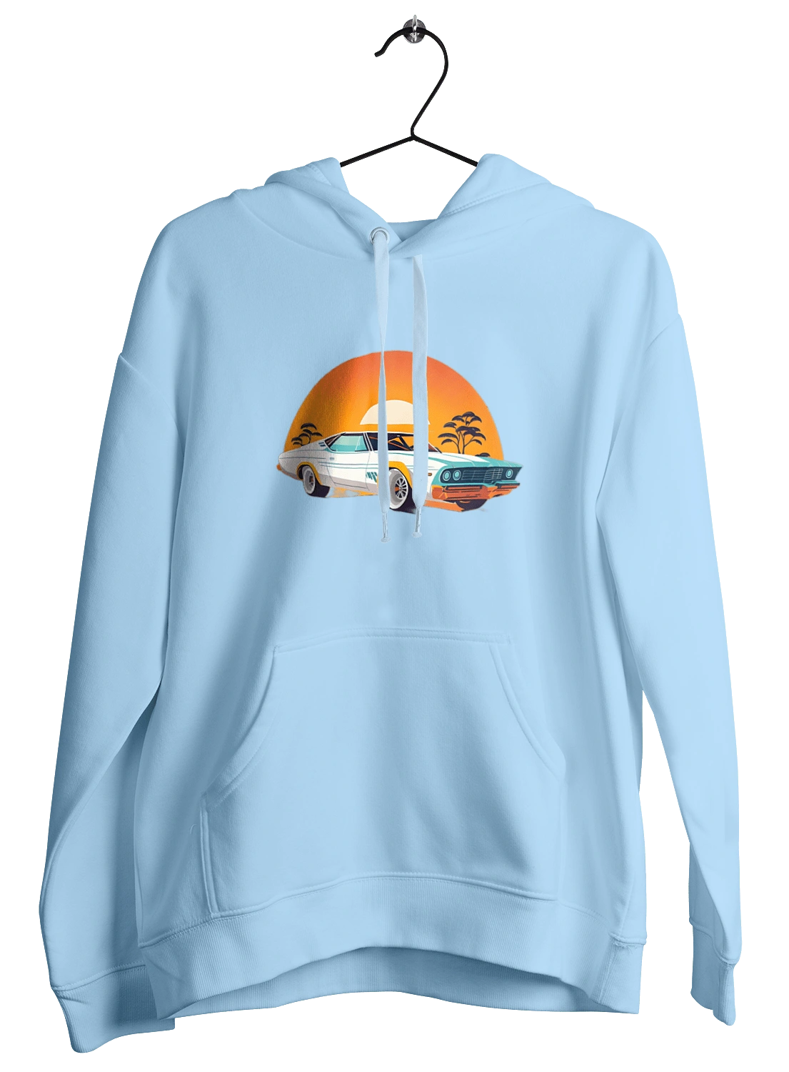 Beautiful car at sunset