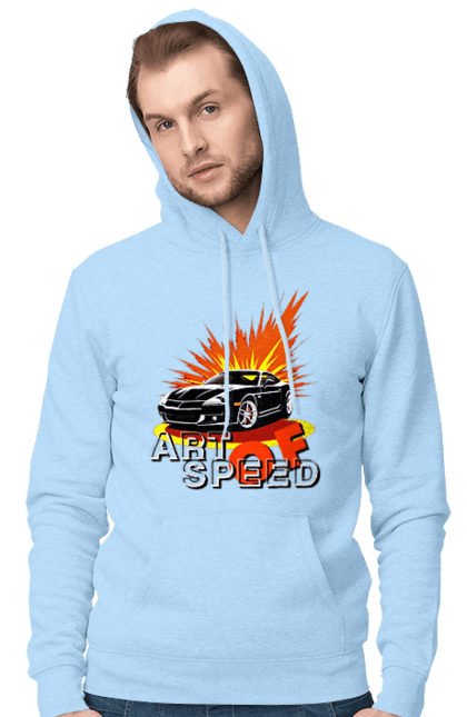 Чоловіче худі з принтом "Швидкість". Авто, автомобіль, гонка, швидкість. 2070702