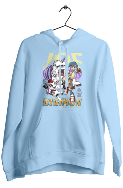 Men`s hoodie with prints Digimon Jou Kido. Anime, bandai, digimon, digital monsters, jou kido, manga, media franchise, virtual pets. 2070702