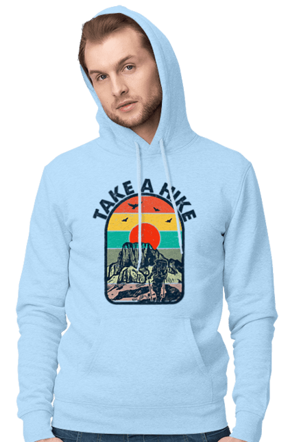 Men`s hoodie with prints Take A Walk Climber, Mountains. Climber, hike, take a walk. 2070702