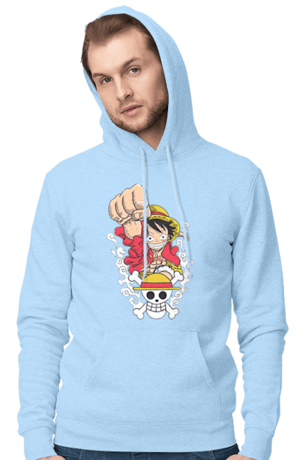 Мужское худи с принтом Ван Пис Луффи. Luffy, one piece, аниме, большой куш, ван пис, луффи, манга, монки де луффи, пираты. 2070702