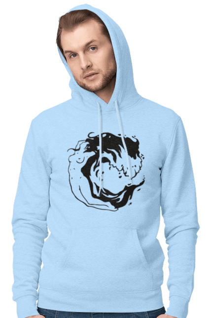Men`s hoodie with prints Girl wave. Girl, sea, wave. 2070702
