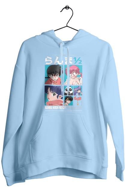 Men's hoodie with prints Ranma 1/2. Action movie, anime, comedy, manga, mystic, ranma, romance, shampoo. 2070702