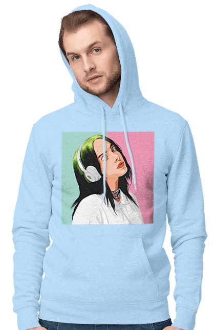 Чоловіче худі з принтом "Billie Eilish". Активістка, біллі айліш, мизукант, права, співачка, тварини. 2070702