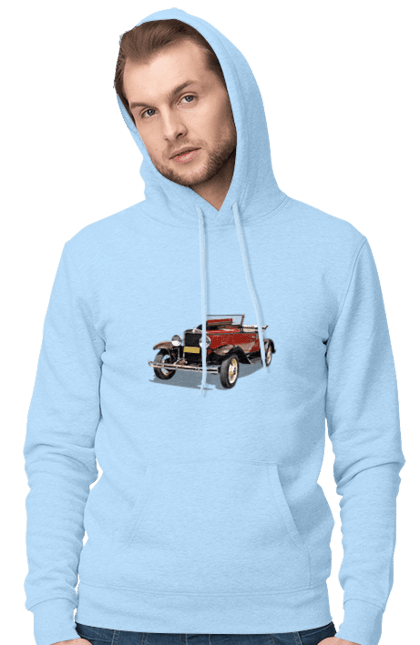 Чоловіче худі з принтом "Авто.4". Авто, професійне фото, ретро авто, фото, червона гамма барв. 2070702