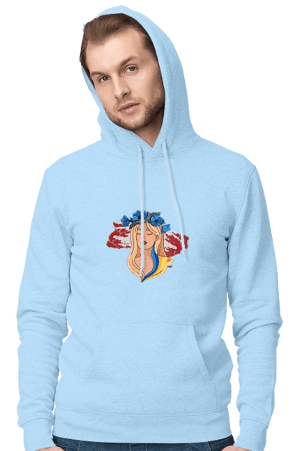 Girl on the map of Ukraine