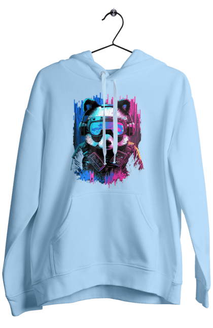 Чоловіче худі з принтом "Панда в VR шолом". Віртуальна реальність, гік, панда, персонаж, шолом. 2070702