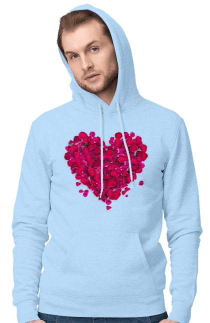Чоловіче худі з принтом "Серце З Пелюсток Троянди". Пелюстки, серце, троянда. 2070702