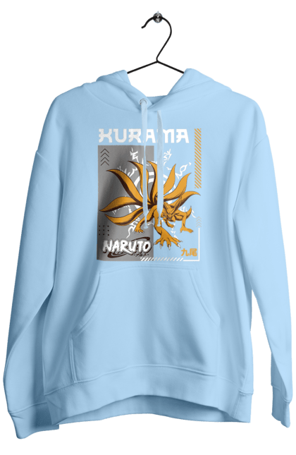 Men's hoodie with prints Naruto Kurama. Anime, character, kurama, manga, naruto, ninja, tv series. 2070702