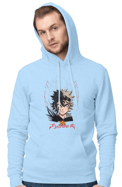 Мужское худи с принтом Black Clover Аста. Anime, asta, black clover, manga, wizard king, аниме, аста, король магов, манга, черный клевер. 2070702