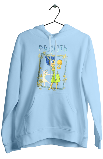 Men's hoodie with prints Inside Out Joy. Cartoon, emotions, inside out, joy, pixar. 2070702