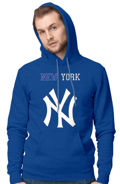 Чоловіче худі з принтом "Нью Йорк Янкіз". Бізбол, нью йорк, нью йорк янкіс, спорт, янкі, янкіс. CustomPrint.market