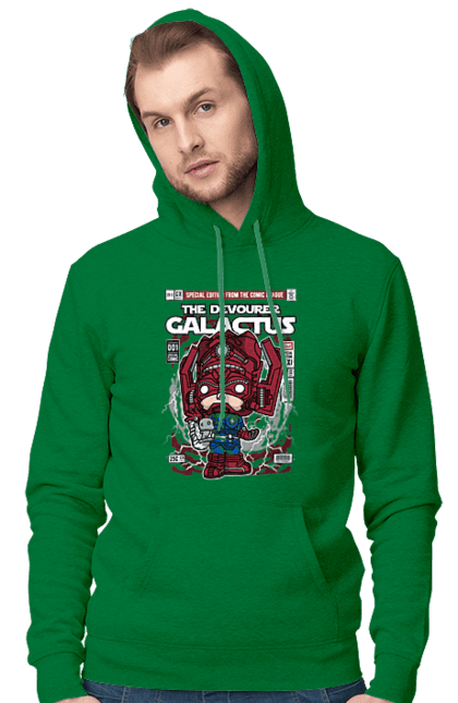 Чоловіче худі з принтом "Galactus". Галактус, дивуватися, комікси, простір. Funkotee