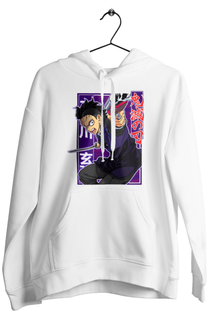 Men's hoodie with prints Demon Slayer Genya Shinazugawa. Anime, demon slayer, genya, genya shinazugawa, kimetsu no yaiba, manga, аниме, истребитель демонов, манга. 2070702