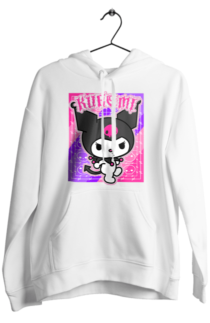 Men's hoodie with prints Hello Kitty Kuromi. Anime, character, hello kitty, kuromi, my melody, sanrio. 2070702