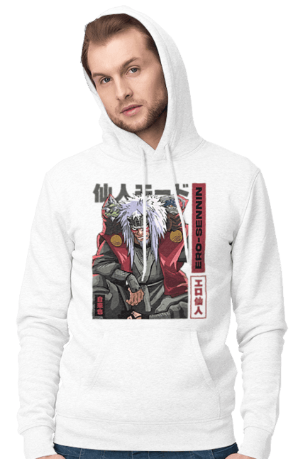 Men's hoodie with prints Naruto Jiraiya. Anime, hokage, jiraiya, manga, naruto, shinobi, shonen. 2070702