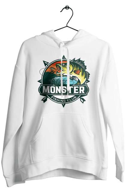 Чоловіче худі з принтом "Рибальський клуб". Відпочинок, рибак, рибальський клуб, хоббі. 2070702