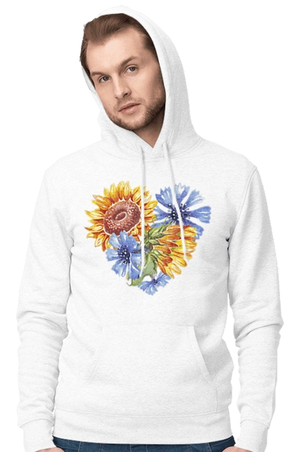 The heart is sunflowers and violets