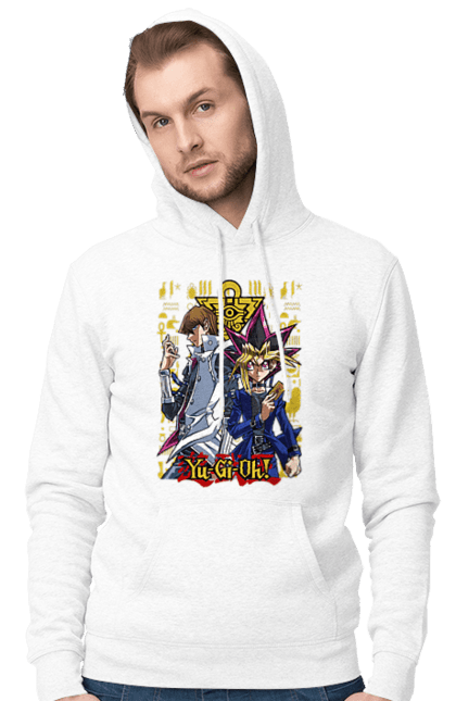 Men's hoodie with prints Yu Gi Oh! Seto Kaiba. Anime, manga, player, seto kaiba, shareholder, yu gi oh, yugio. 2070702