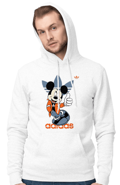 Чоловіче худі з принтом "Adidas Міккі Маус". Adidas, mickey mouse, адідас, дісней, міккі, міккі маус, мультфільм. 2070702