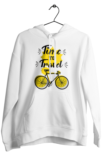 Чоловіче худі з принтом "Час Подорожей, Велосипед". Велосипед, подорожувати, час. 2070702